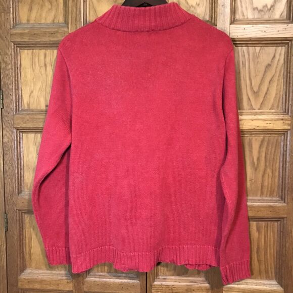 Classic Elements Christmas Snowman Sweater Women's XL Red Ramie Cotton Full Zip - Picture 12 of 12